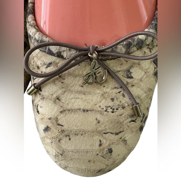 Sam Edelman Snake Print Ballet Flats Snake Print Leather Ballerina Shoes Size 7 - Picture 6 of 12
